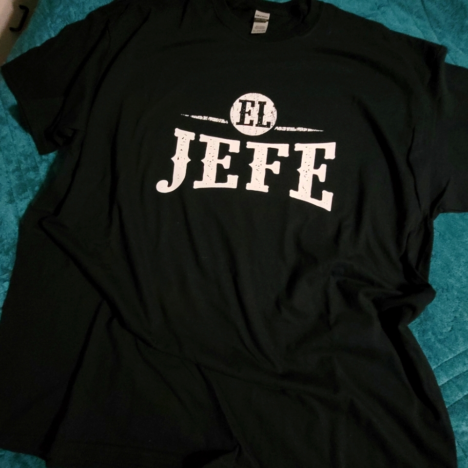 El Jefe - The Boss - Mexican Spanish Bossman Black And White Shirt